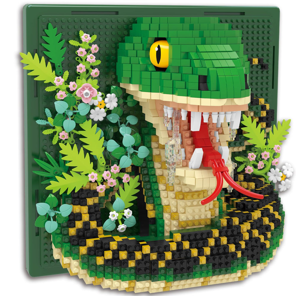 BseSparklion Snake 3D wall art assembly elevates room design with nature-inspired detail.