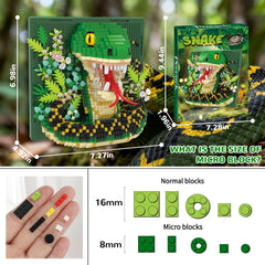 BseSparklion snake colorful micro blocks showcase vibrant pieces for creative decor.