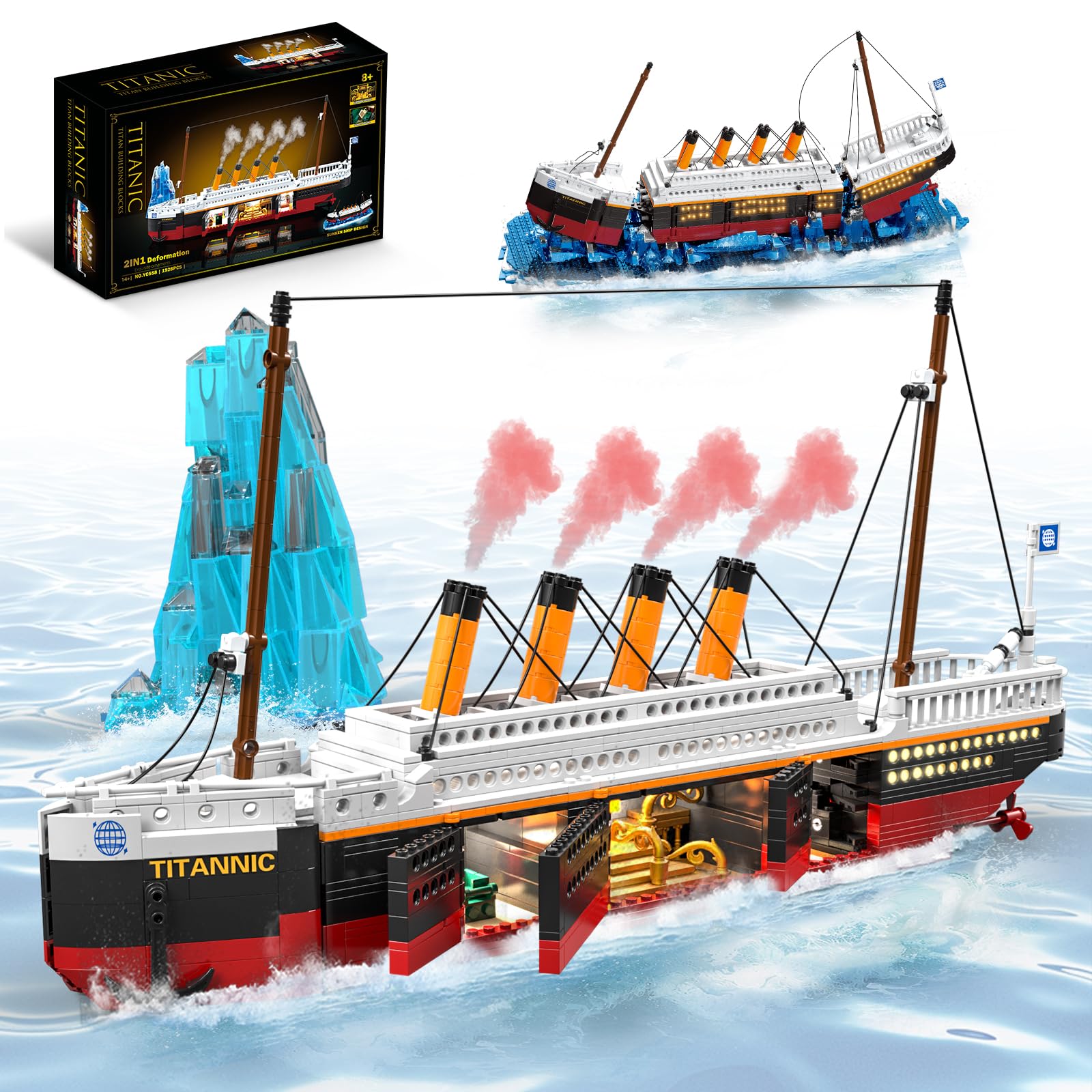 BseSparklion Titanic 2-in-1 front view shows a grand desk display and scale