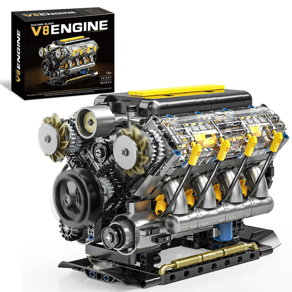 BseSparklion V8 engine running shows moving pistons and gears for hands-on learning.