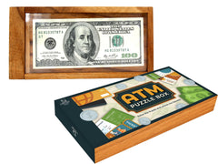 BSIRI ATM Puzzle Box front view with hidden compartment for cash or cards.