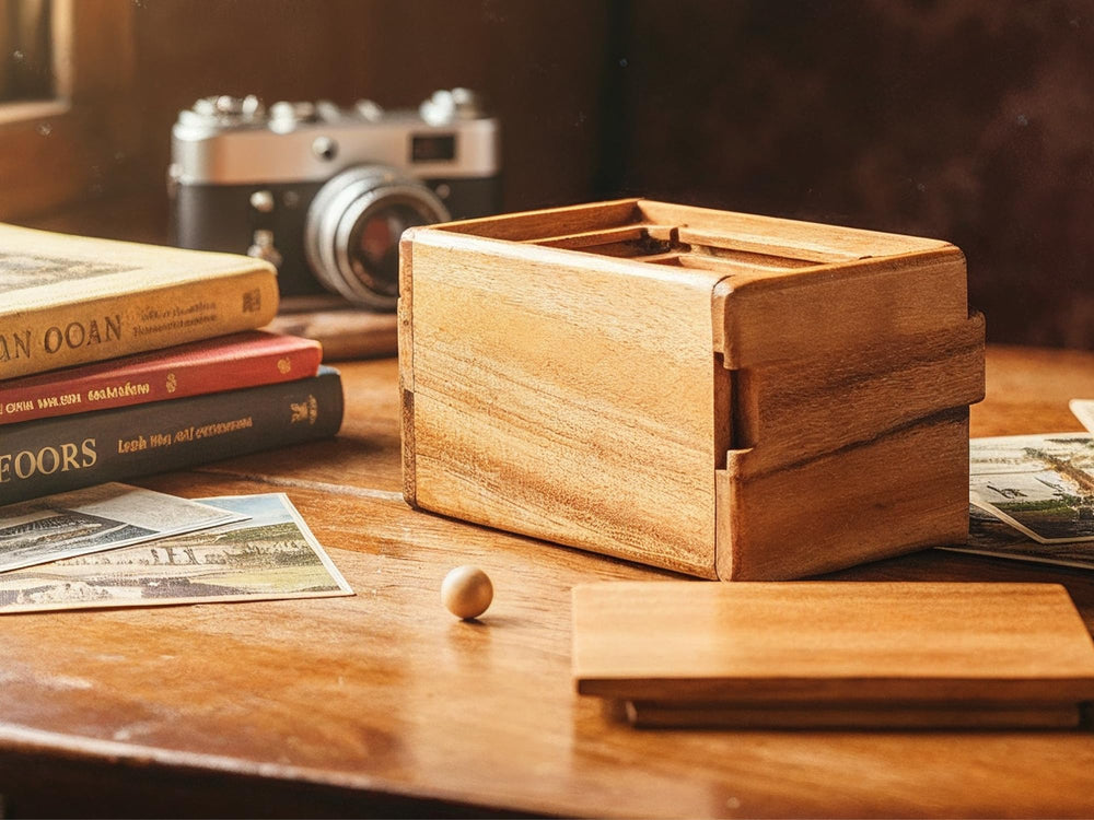 BSIRI Magic Sliding Box doubles as jewelry storage on a desk or shelf.