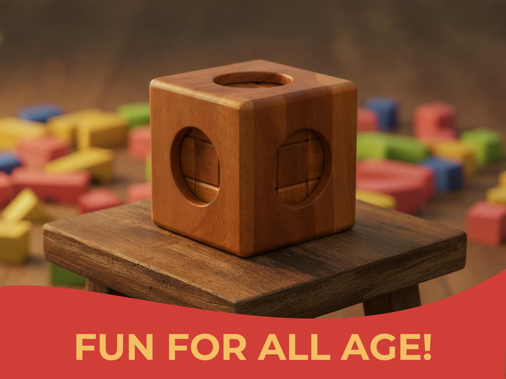 BSIRI Soma Puzzle Cube in various angles, emphasizes compact, travel-friendly design.