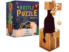 BSIRI Think for Bottle Puzzle Lock close-up showing wood grain and locking mechanism
