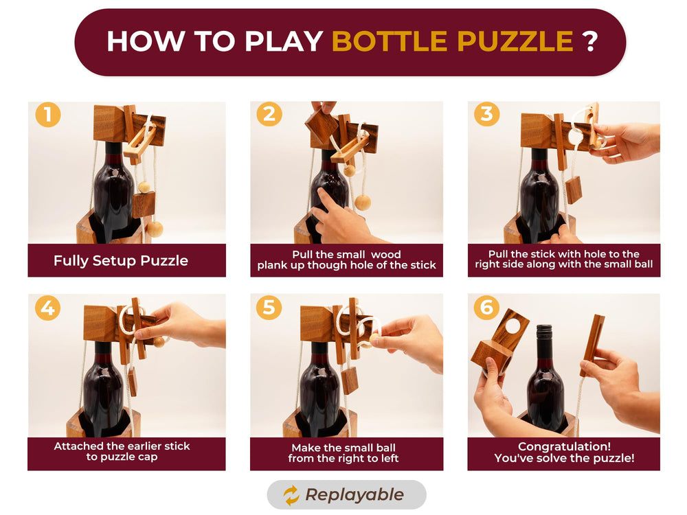 BSIRI Think for Bottle Puzzle Lock gift-ready packaging on a coffee table
