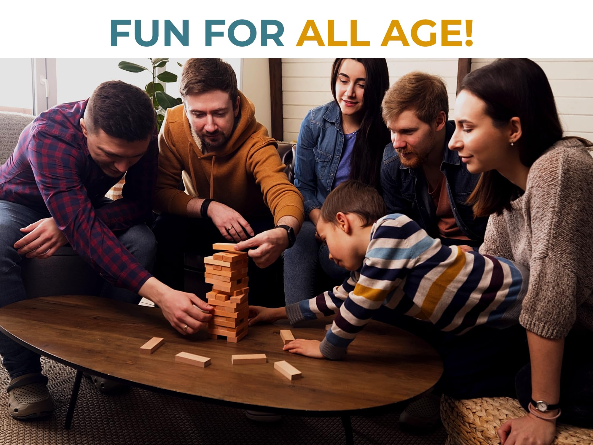 BSIRI tumbling tower for kids playing promotes focus and cooperative fun