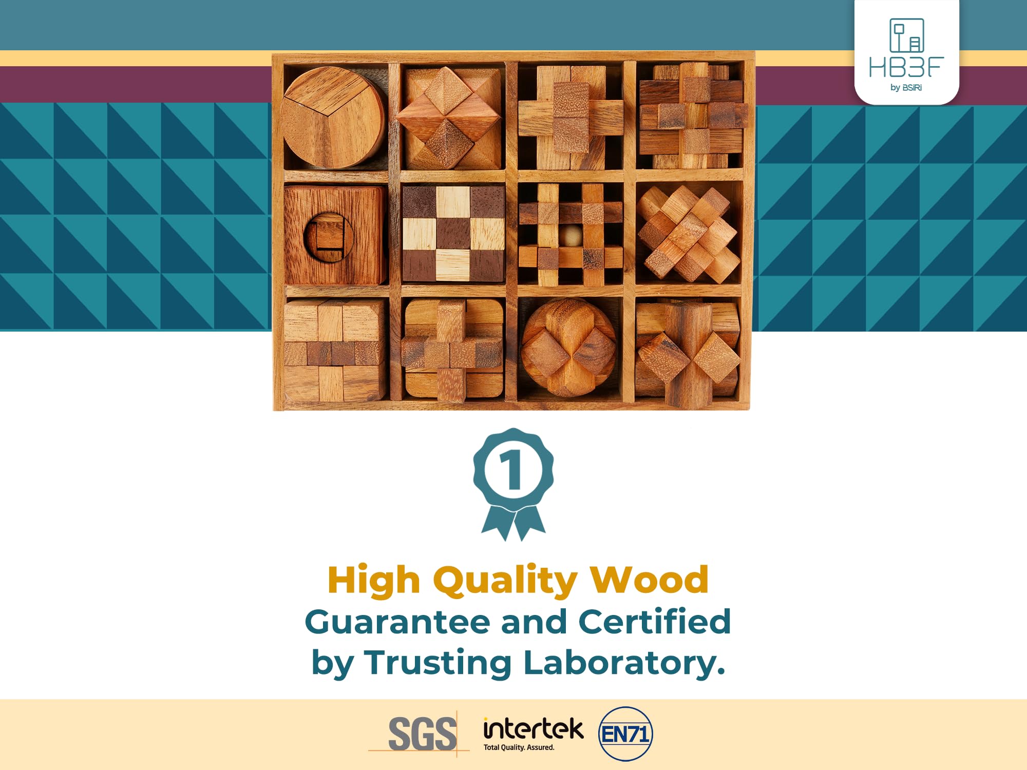 BSIRI wooden interlocking puzzles collection for engaging challenges.