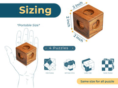 BSIRI puzzle box set on rustic patio table as décor.