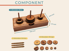 BSIRI Wooden puzzle tower being held in hand for portable challenge