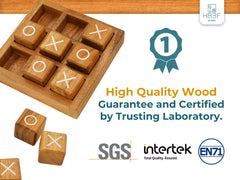 BSIRI wooden XO blocks tic tac toe pieces arranged for play