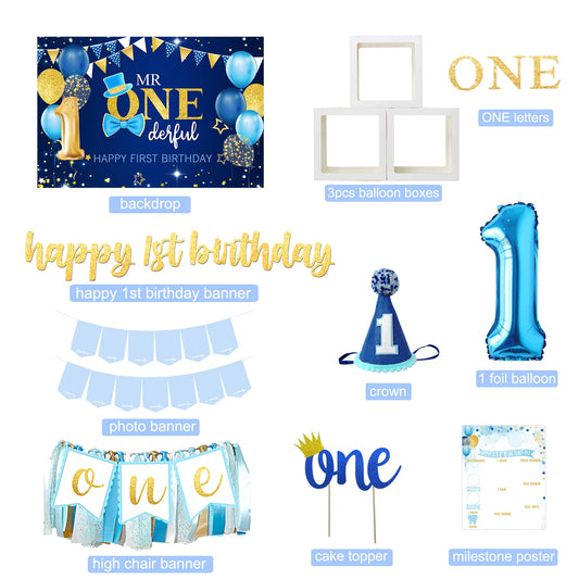 BSMIEFUS balloon boxes create a cohesive first birthday scene
