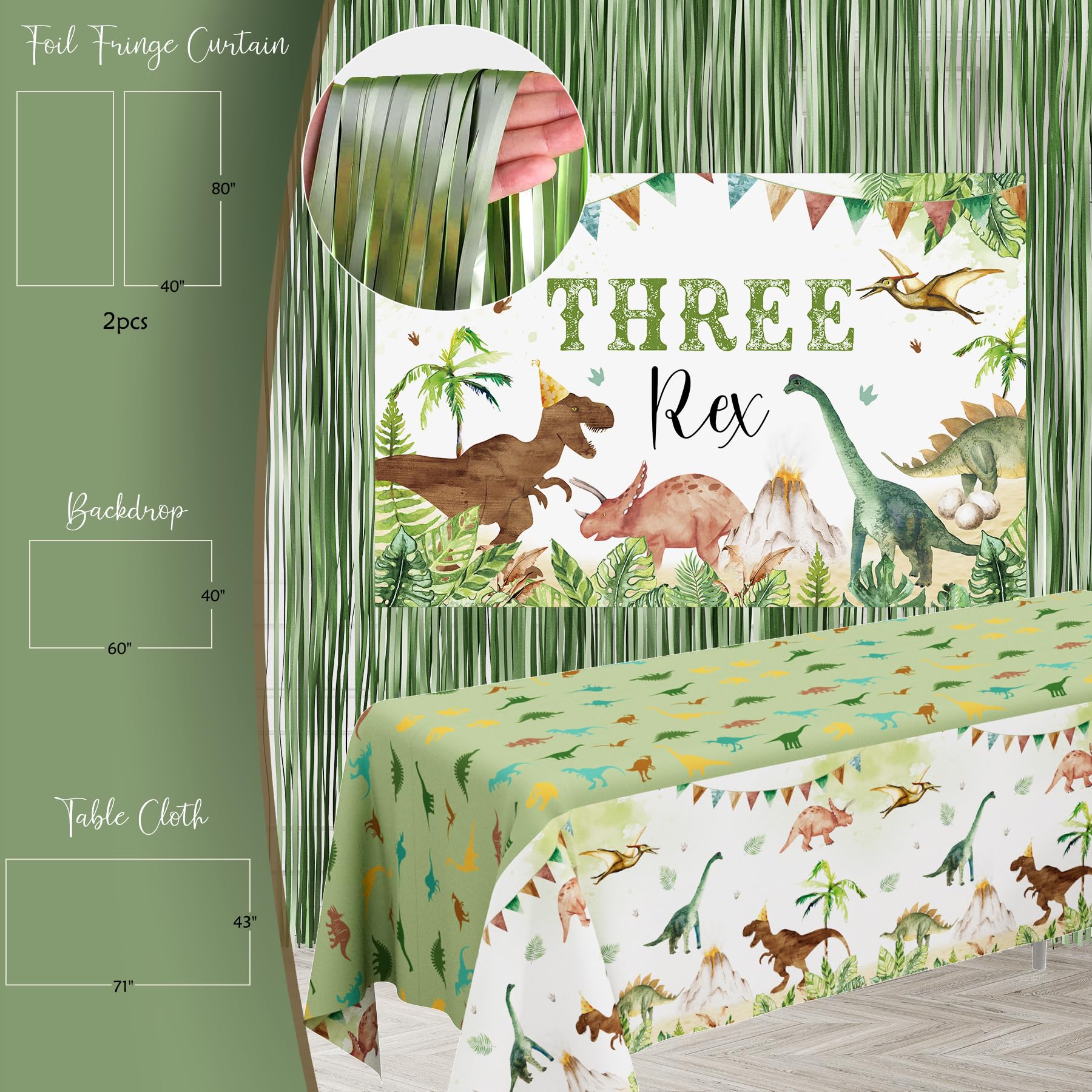 BSMIEFUS Dinosaur balloon garland brings color and whimsy to the party decor.