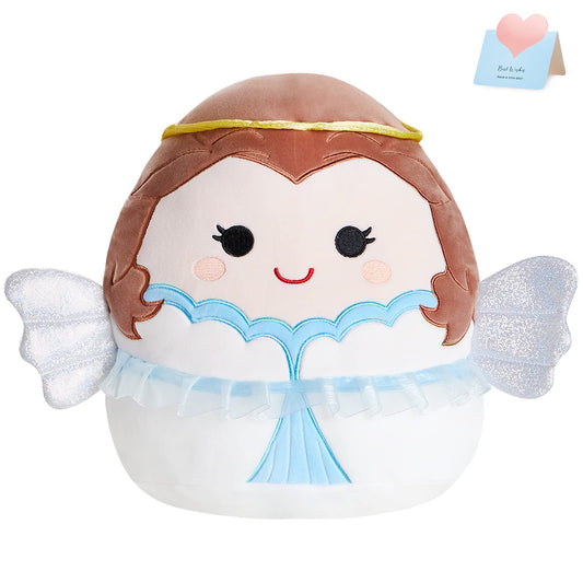 bstaofy cute angel plush pillow with wings and halo for comforting hugs