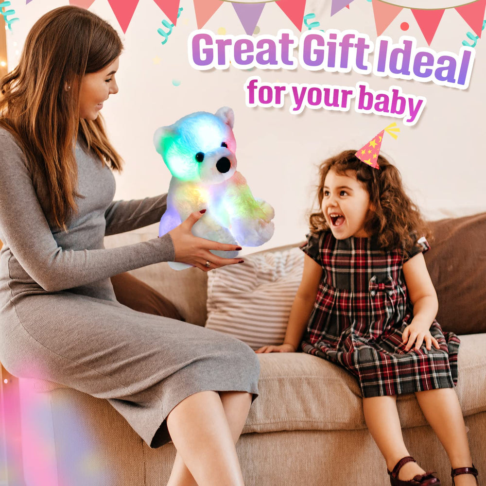 BSTAOFY Glow polar bear children's night light and cuddle buddy.