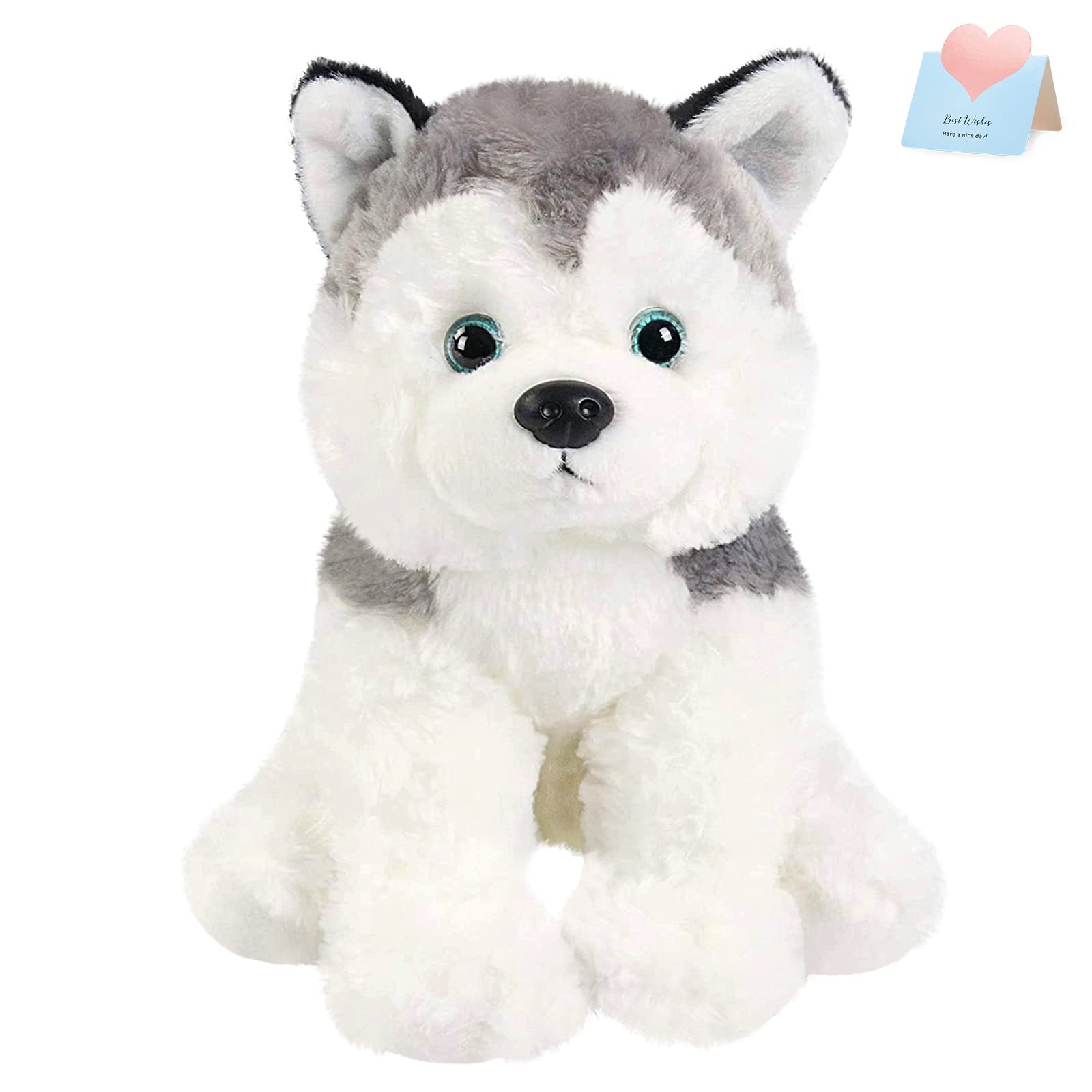 BSTAOFY husky plush eyes highlight lifelike charm and kid-friendly appeal.