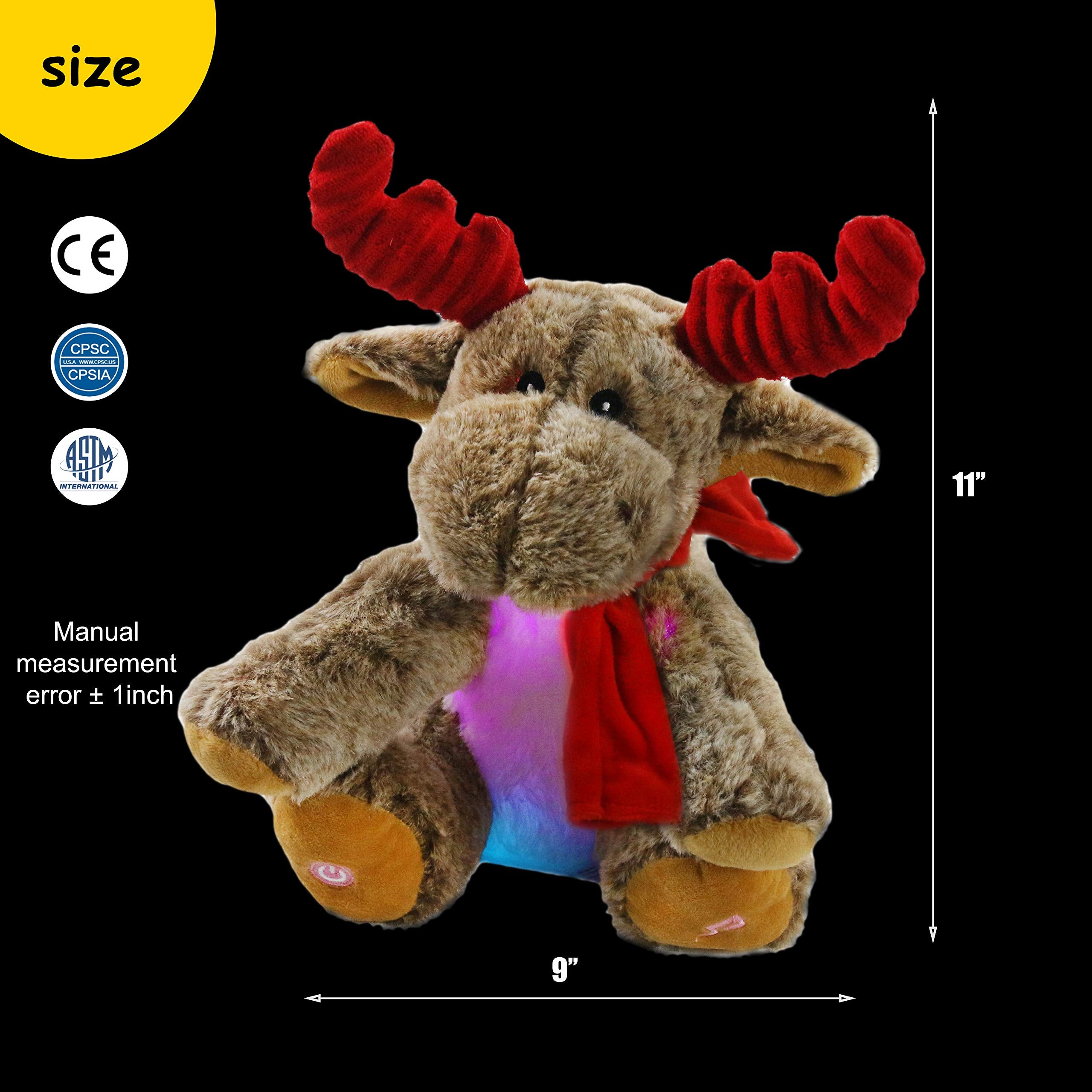 BSTAOFY musical reindeer plush sings with the press of a button