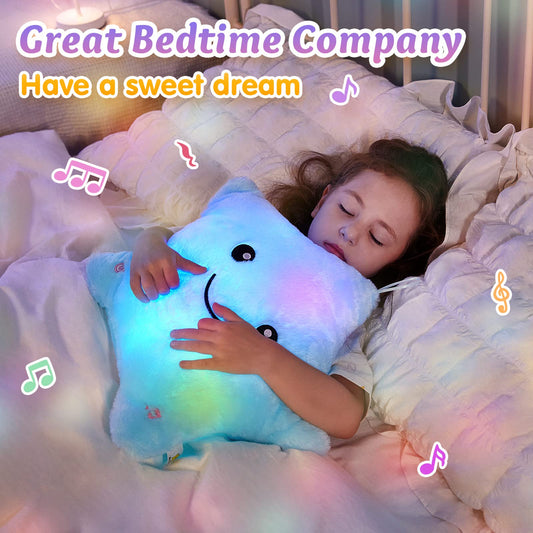 BSTAOFY soft glow pillow is a cute cuddle companion for nighttime comfort.