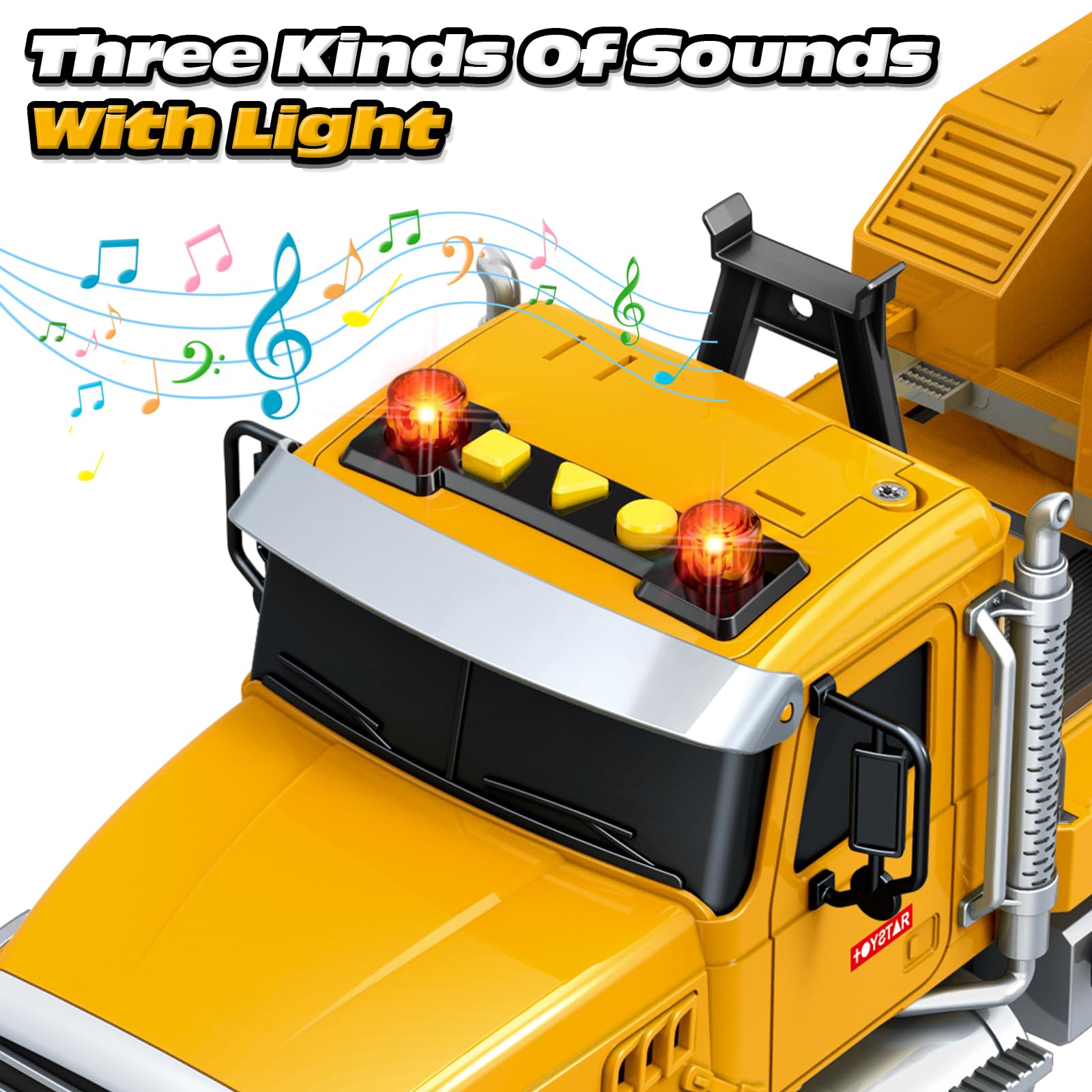 14-inch friction-powered truck ready to roll on play surfaces