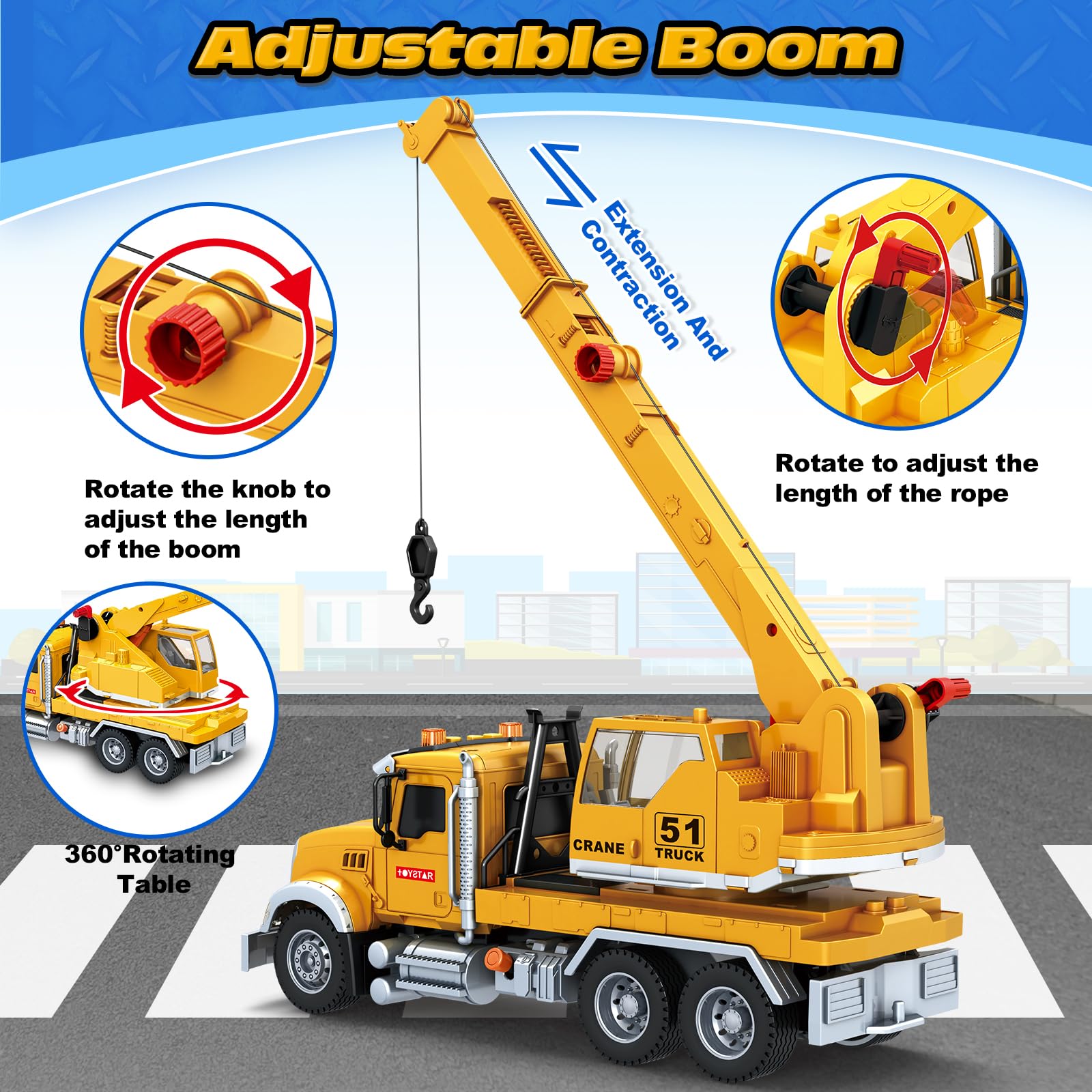 Air pump lifting action demonstrated on the crane truck