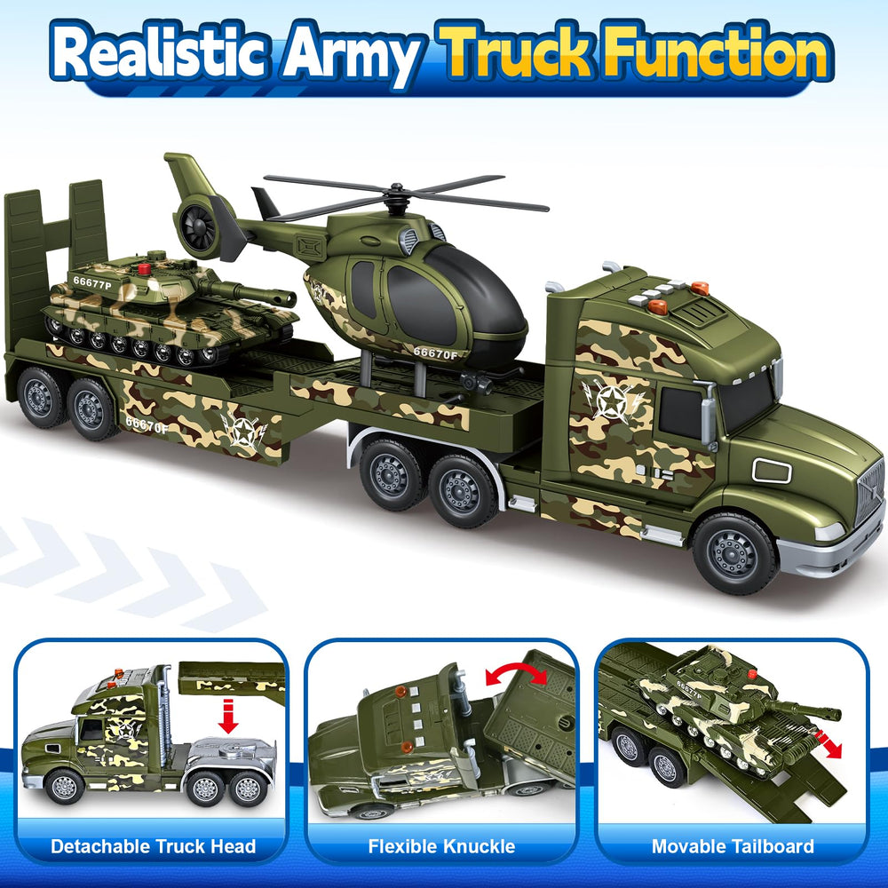 Bstoyder army truck tank with lights adds engaging sensory play for toddlers.