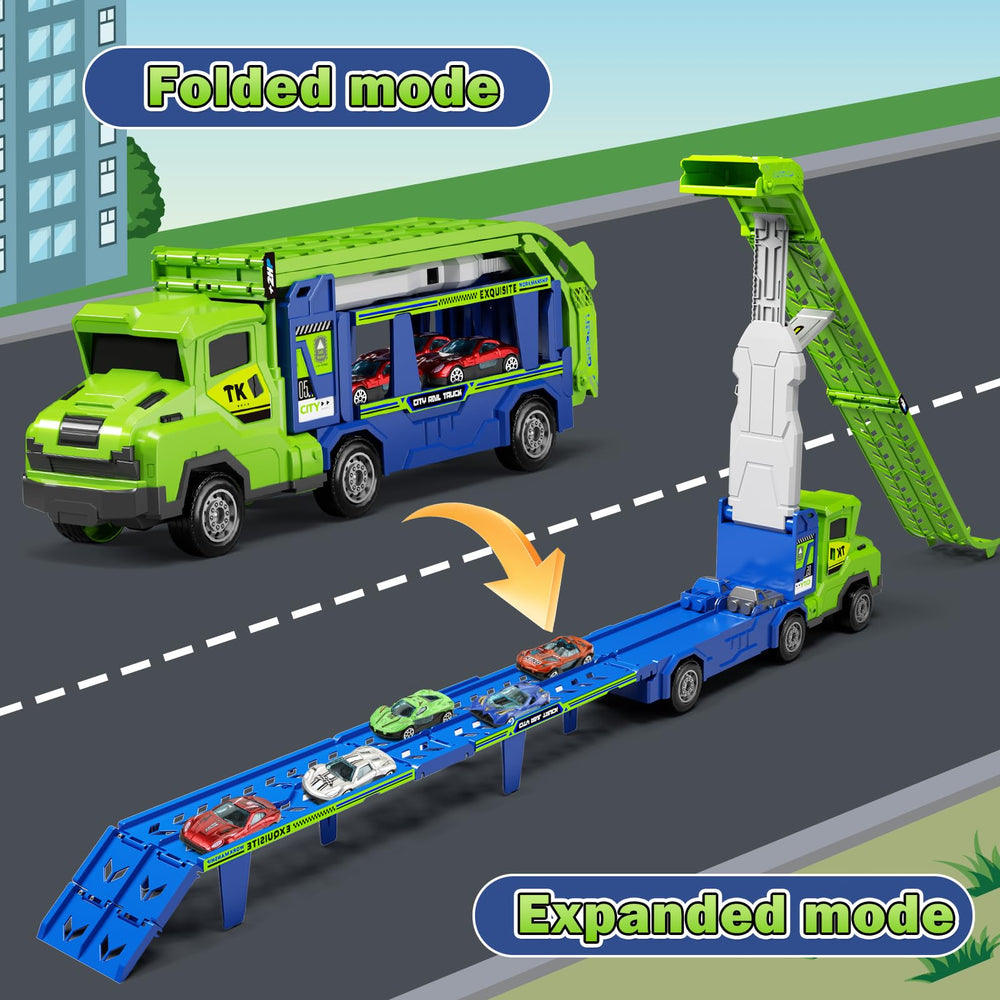 BSTOYDER blue storage cabins with cars for tidy storage and play.