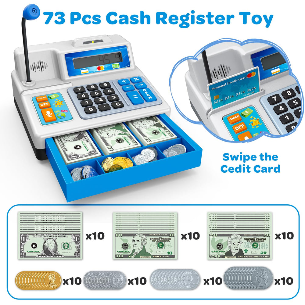 Bstoyder coins and pretend money for counting practice during play.
