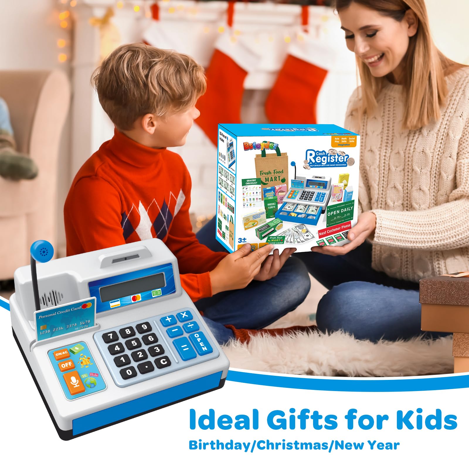 Bstoyder cash register toy cash drawer delivers satisfying cha-ching moments