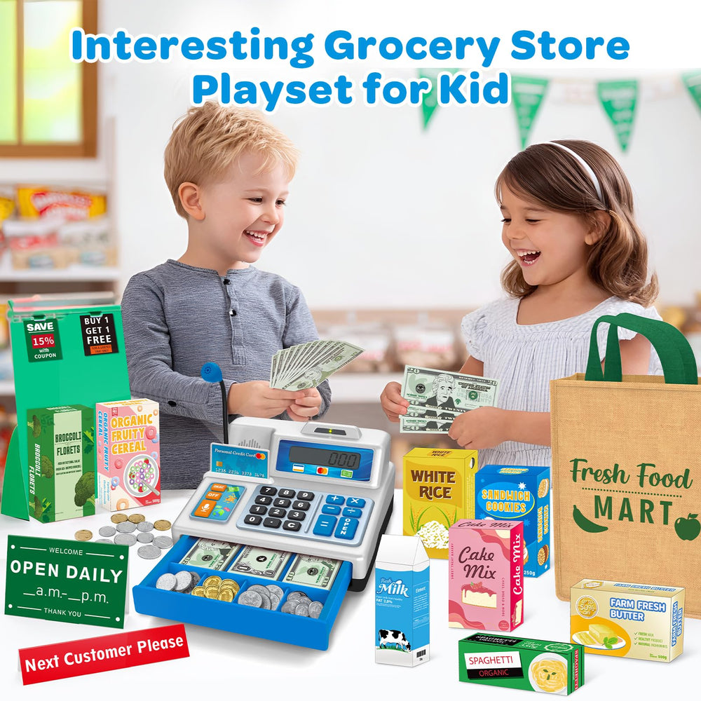 Bstoyder cash register toy credit card supports pretend payments and learning