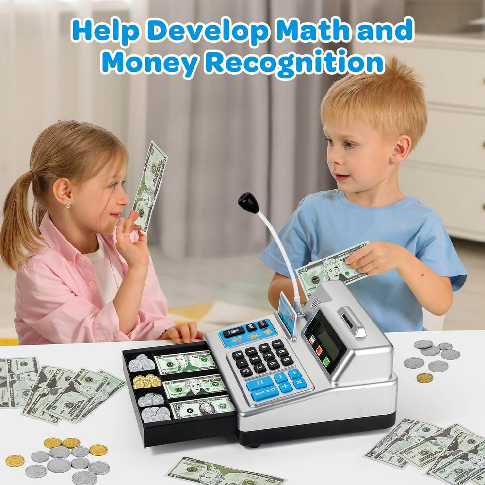 Bstoyder coins and cash set supports basic counting during pretend purchases.