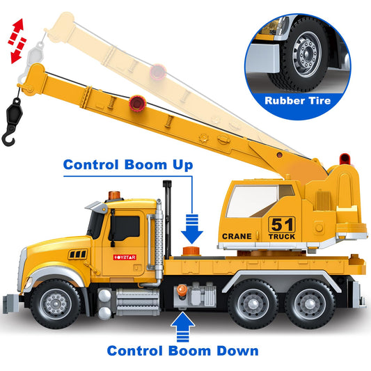 Bstoyder crane arm extended shows precise lifting for pretend rescues