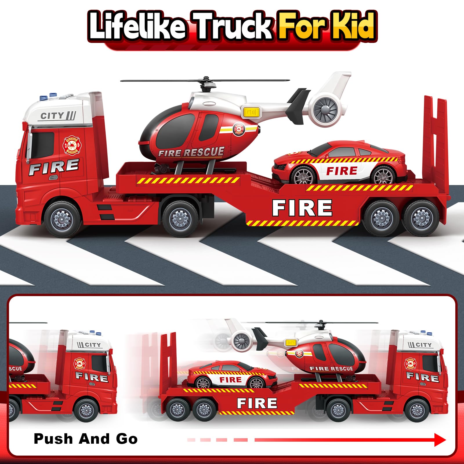 Bstoyder detachable truck head with movable tailgate for realistic setups