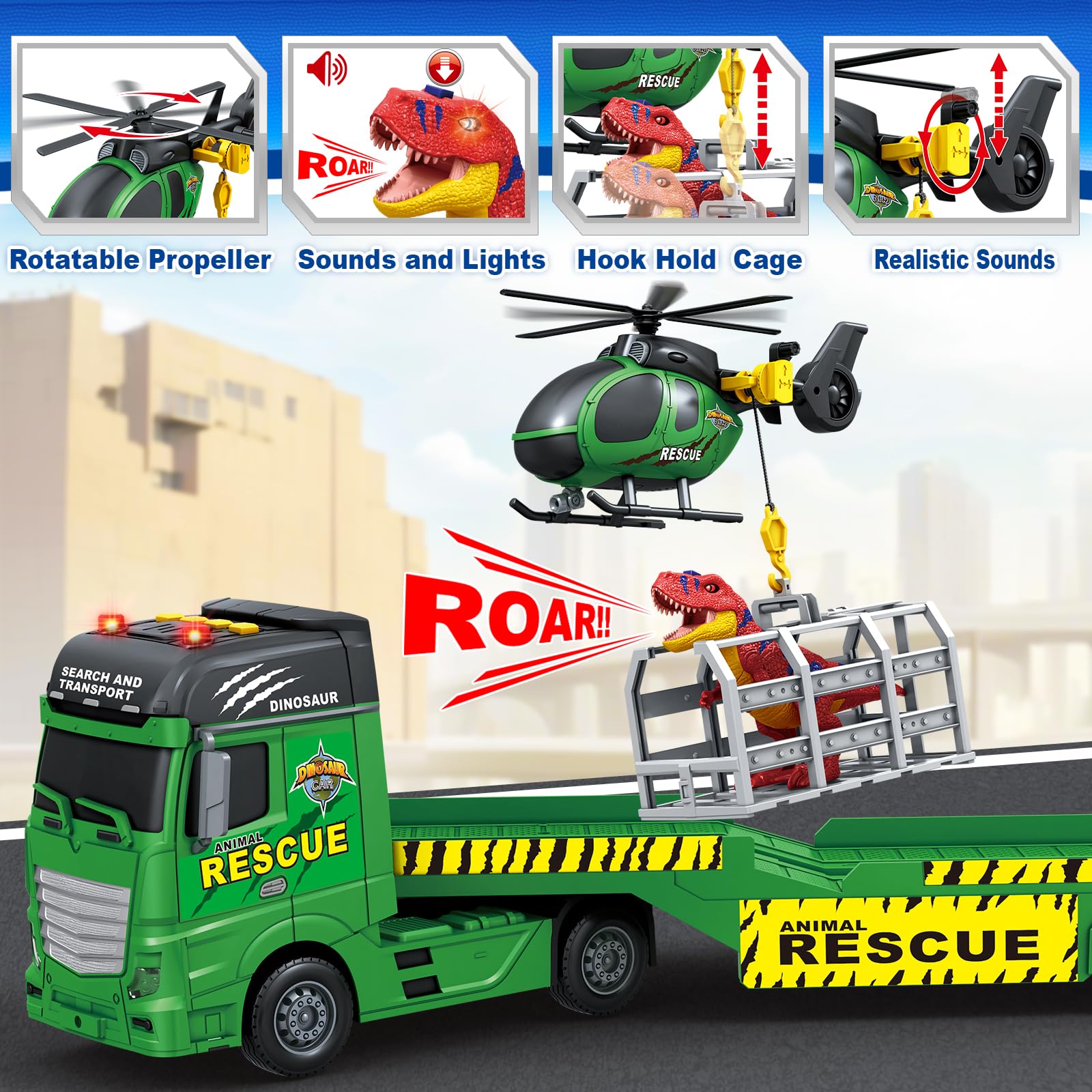 Bstoyder dinosaur figure inside the truck sparks imaginative adventures