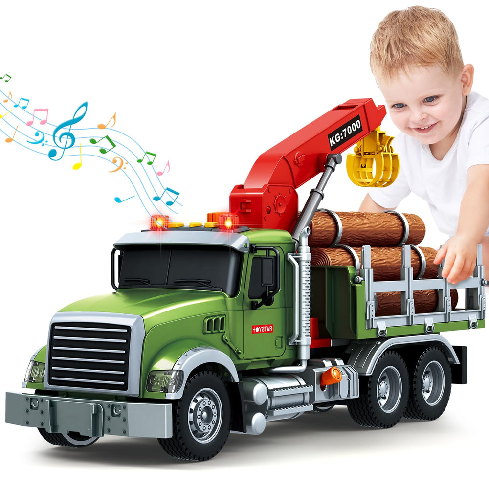 Bstoyder farm logging truck - 15-inch friction-driven toy promoting imaginative play.