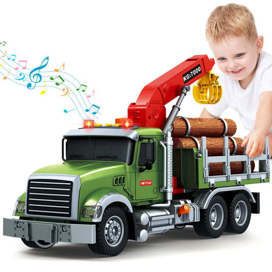 Bstoyder farm logging truck - 15-inch friction-driven toy promoting imaginative play.
