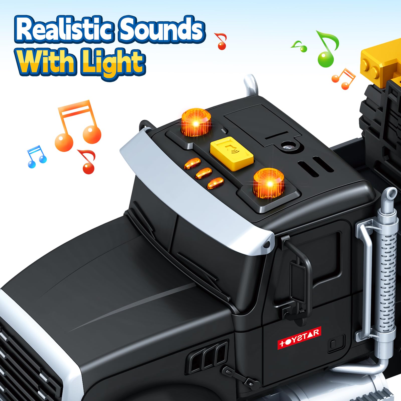 Bstoyder friction-driven truck with lights and sounds for engagement