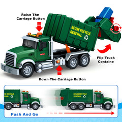 Bstoyder garbage truck with bins side shows sorting play.