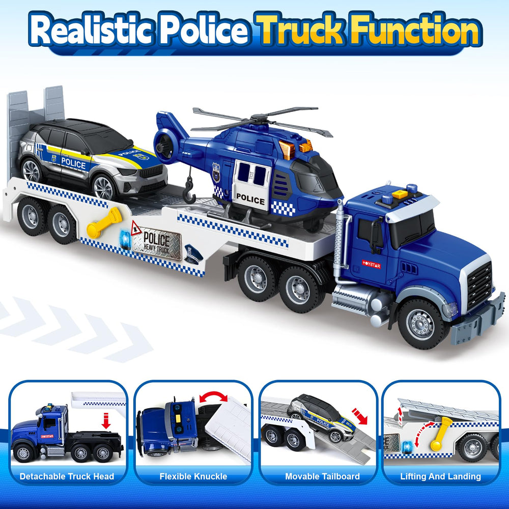 Bstoyder helicopter with rotating rotor and lights for rescue role-play