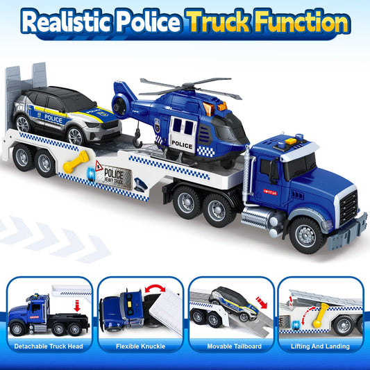 Bstoyder helicopter with rotating rotor and lights for rescue role-play