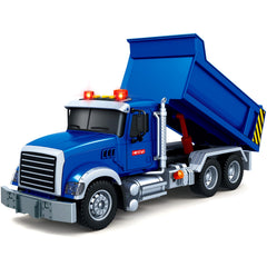 Bstoyder large blue dump truck toy with lights and sounds for kids' imaginative play.