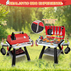 Bstoyder playset includes side tables for prep indoors or outdoors.