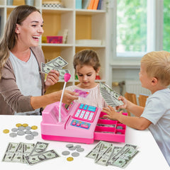 Bstoyder pink cash register toy lights and sounds spark interactive learning
