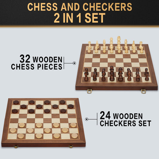 BSTOYDER premium wooden chess pieces with smooth rounded corners
