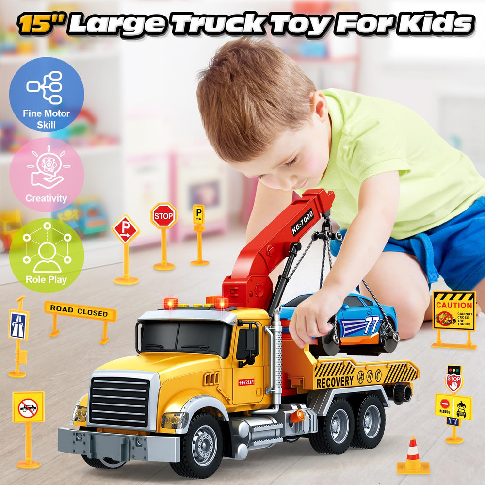 Bstoyder push-and-go tow truck toy for effortless starting play.