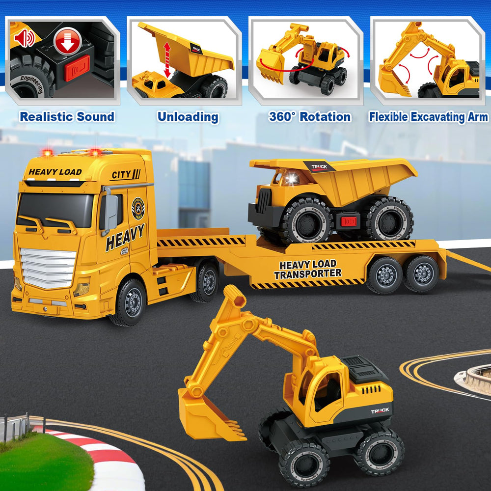 Bstoyder toddler truck dump bed action for realistic loading play.