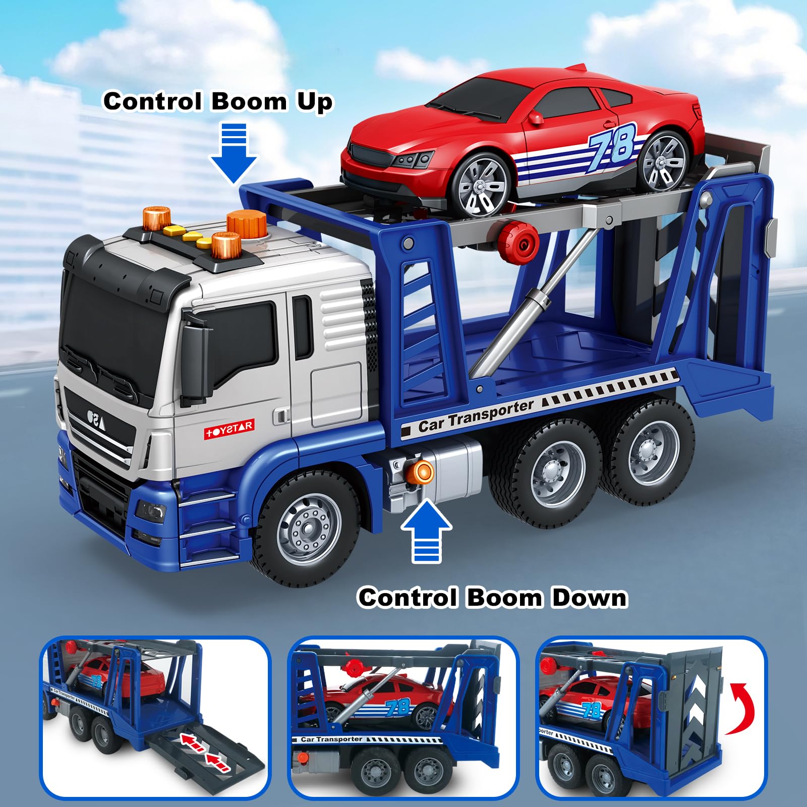 Bstoyder tow truck ramp loading feature for easy vehicle loading