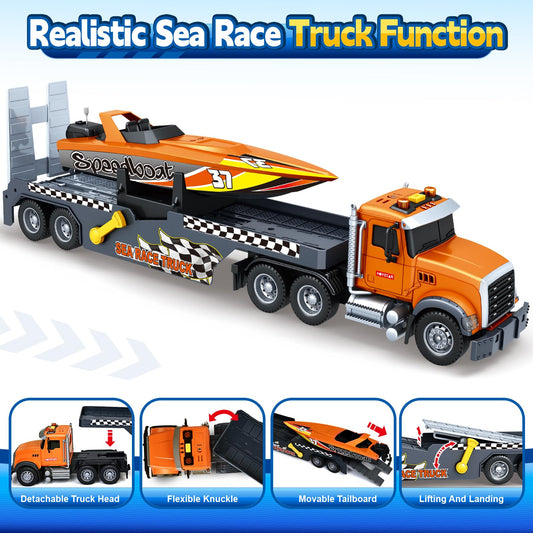 Bstoyder Truck cab separation enables realistic transport role-play.