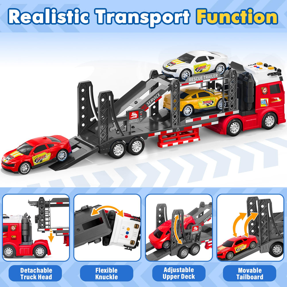 Bstoyder truck with detachable cab and moveable tailgate for realism.