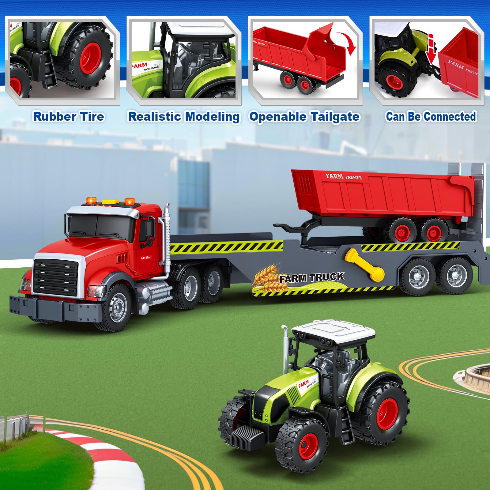 Bstoyder truck tailboard moves up and down for realistic loading scenes.