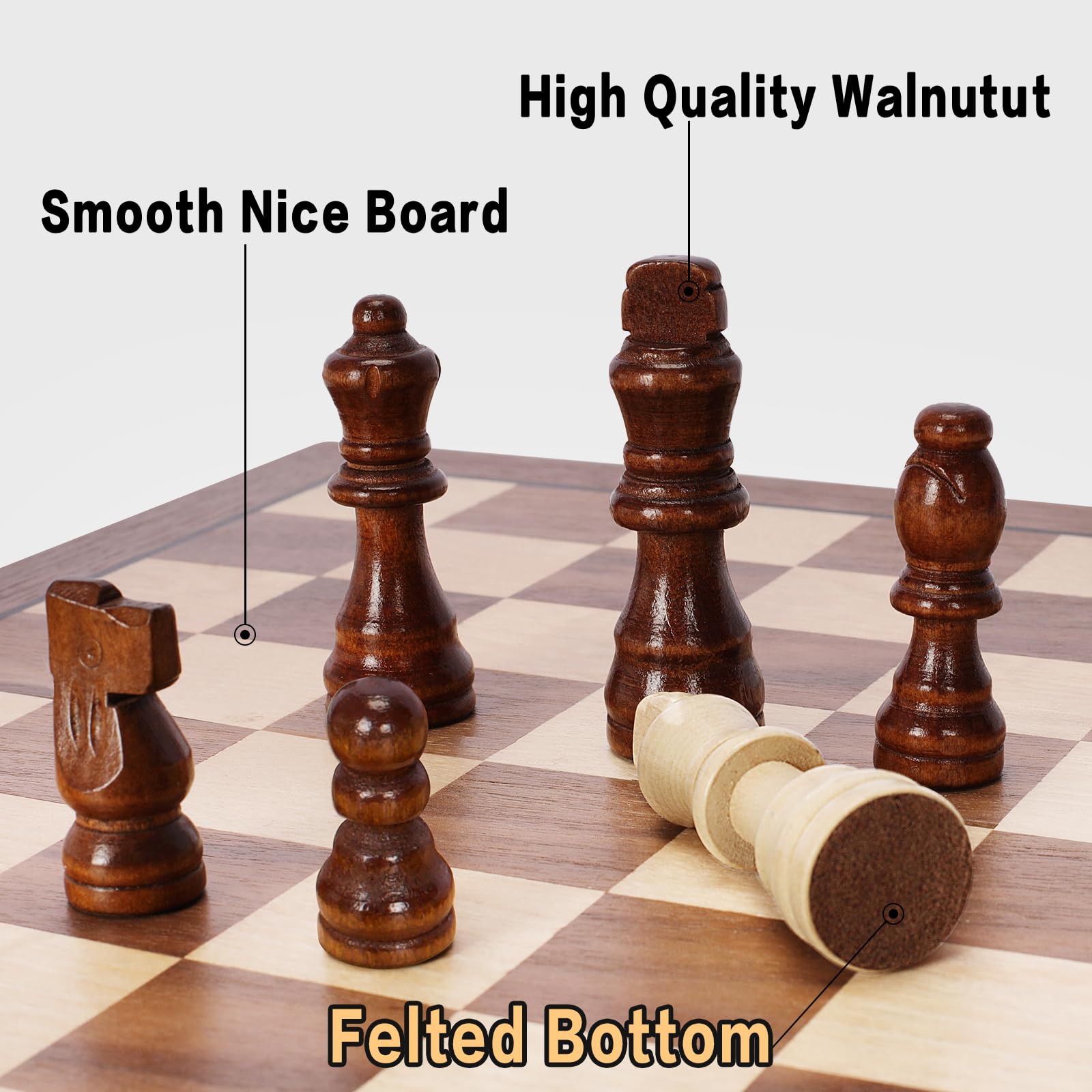 Bstoyder wooden pieces close-up with smooth finish for comfortable grip.