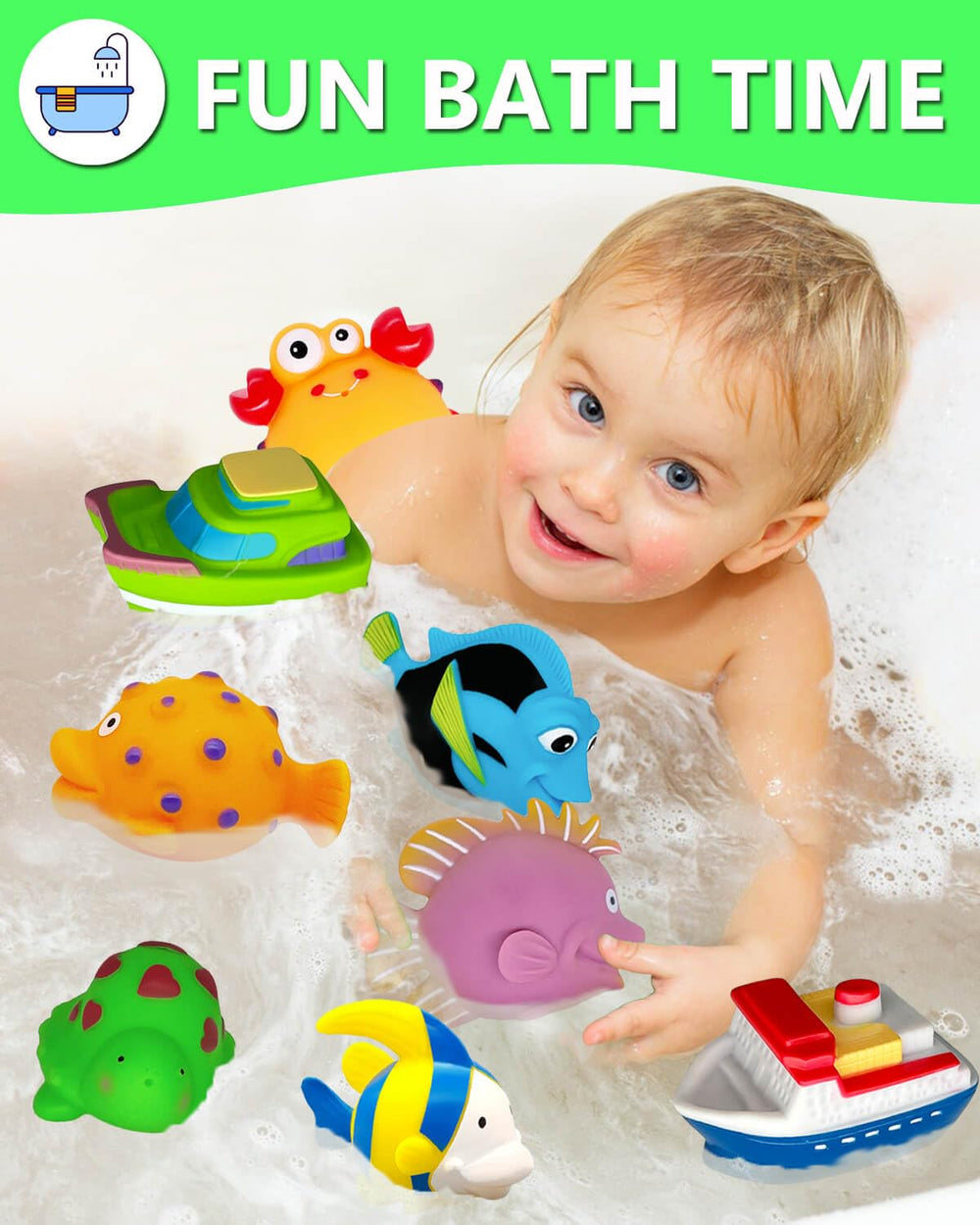 BSVZAIYN colorful sea-animal shapes inspire imaginative water play.